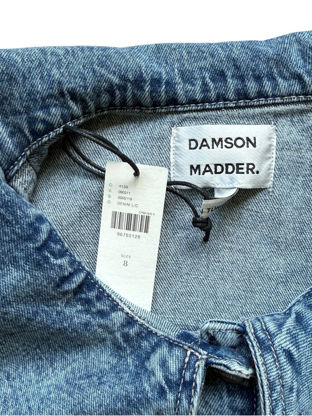 Damson Madder Broderie Sailor Denim Jacket US 8 NWT Lace Collar Coastal Preppy - Picture 9 of 16